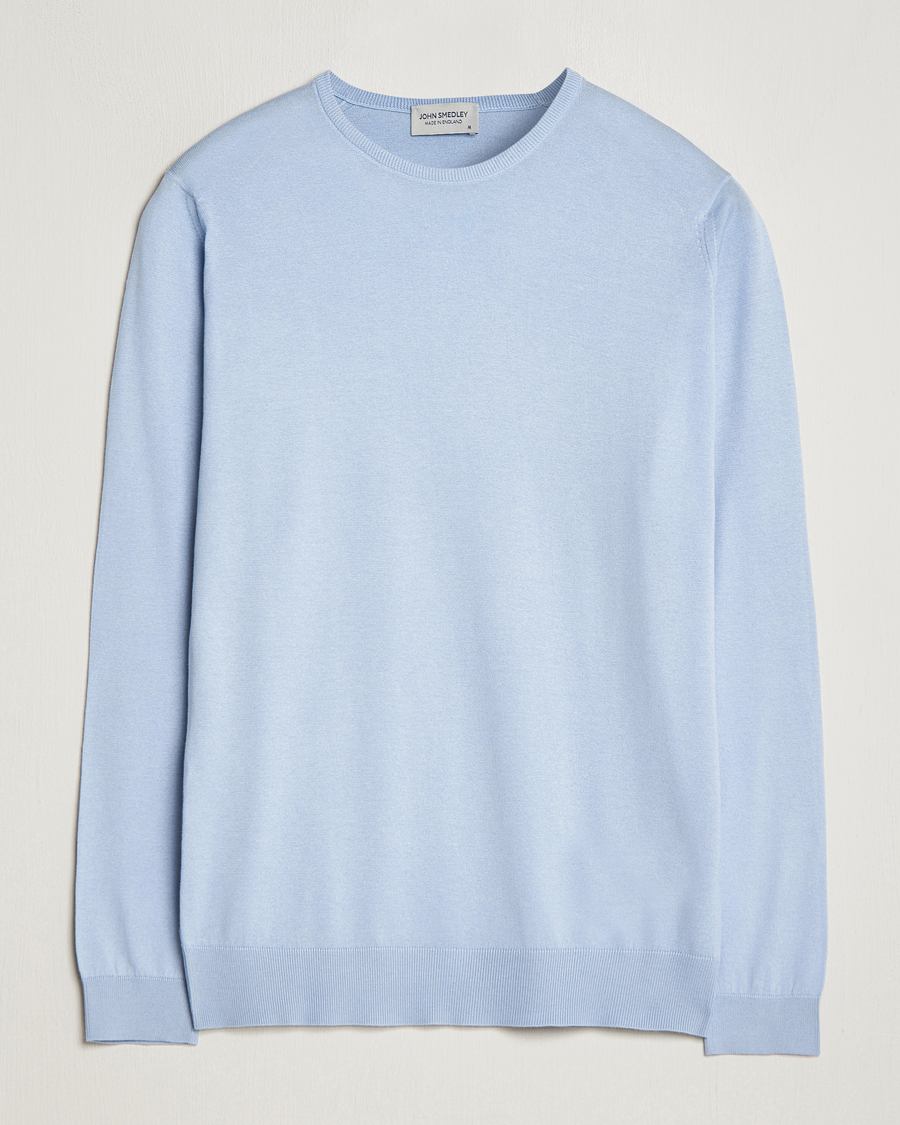 Herren | Pullover | John Smedley | Hatfield Sea Island Crew Neck Mirage Blue