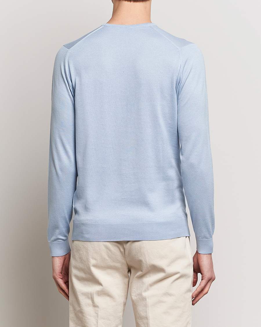 Herren | Pullover | John Smedley | Hatfield Sea Island Crew Neck Mirage Blue