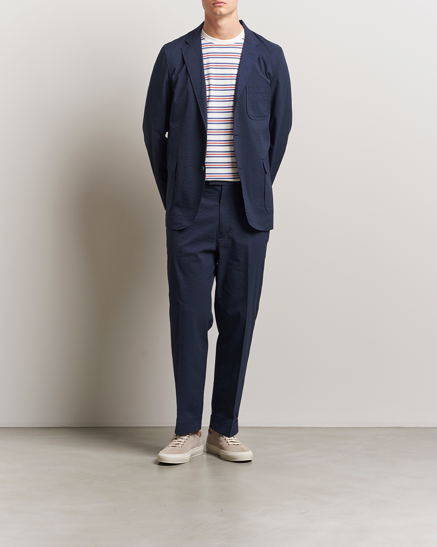 Herren | Sakkos | BEAMS PLUS | Seersucker Blazer Navy