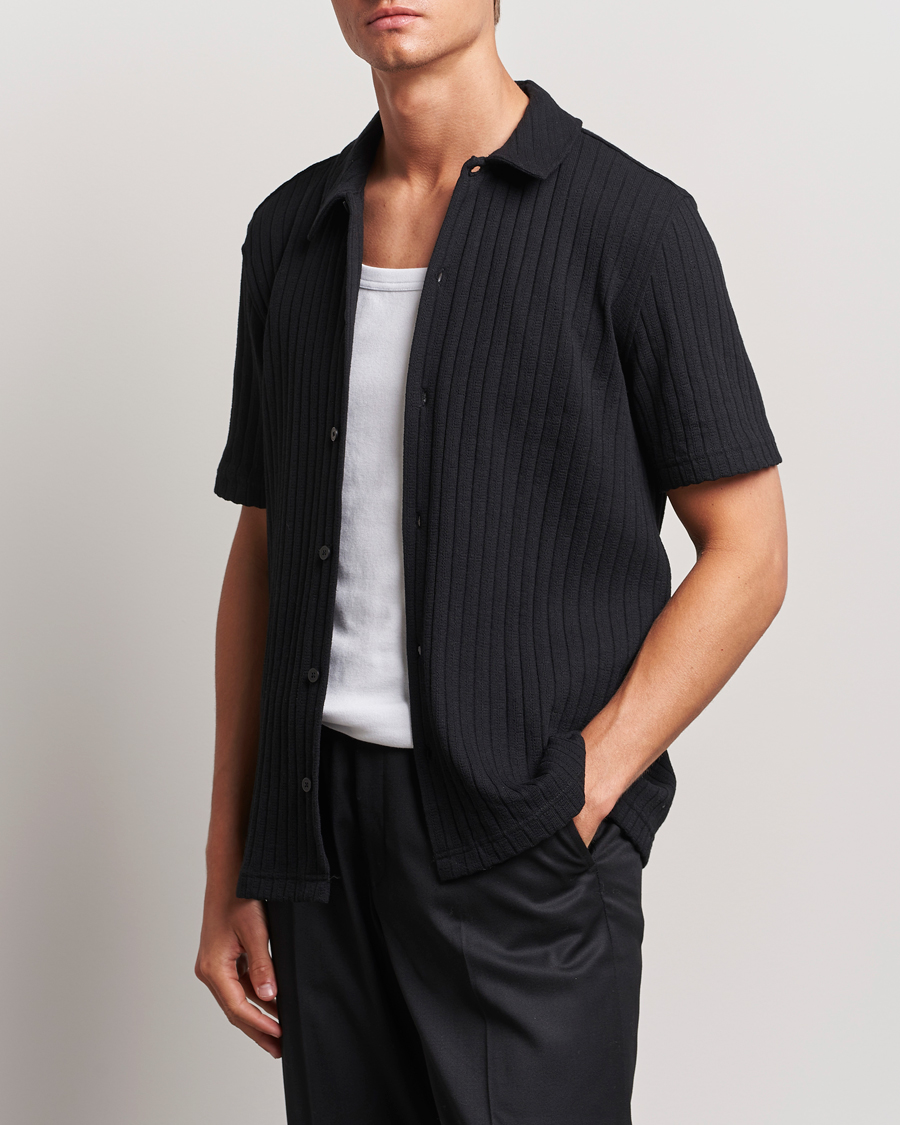 Herren | Kurzarmhemden | Samsøe Samsøe | Sakvistbro Structured Short Sleeve Shirt Black