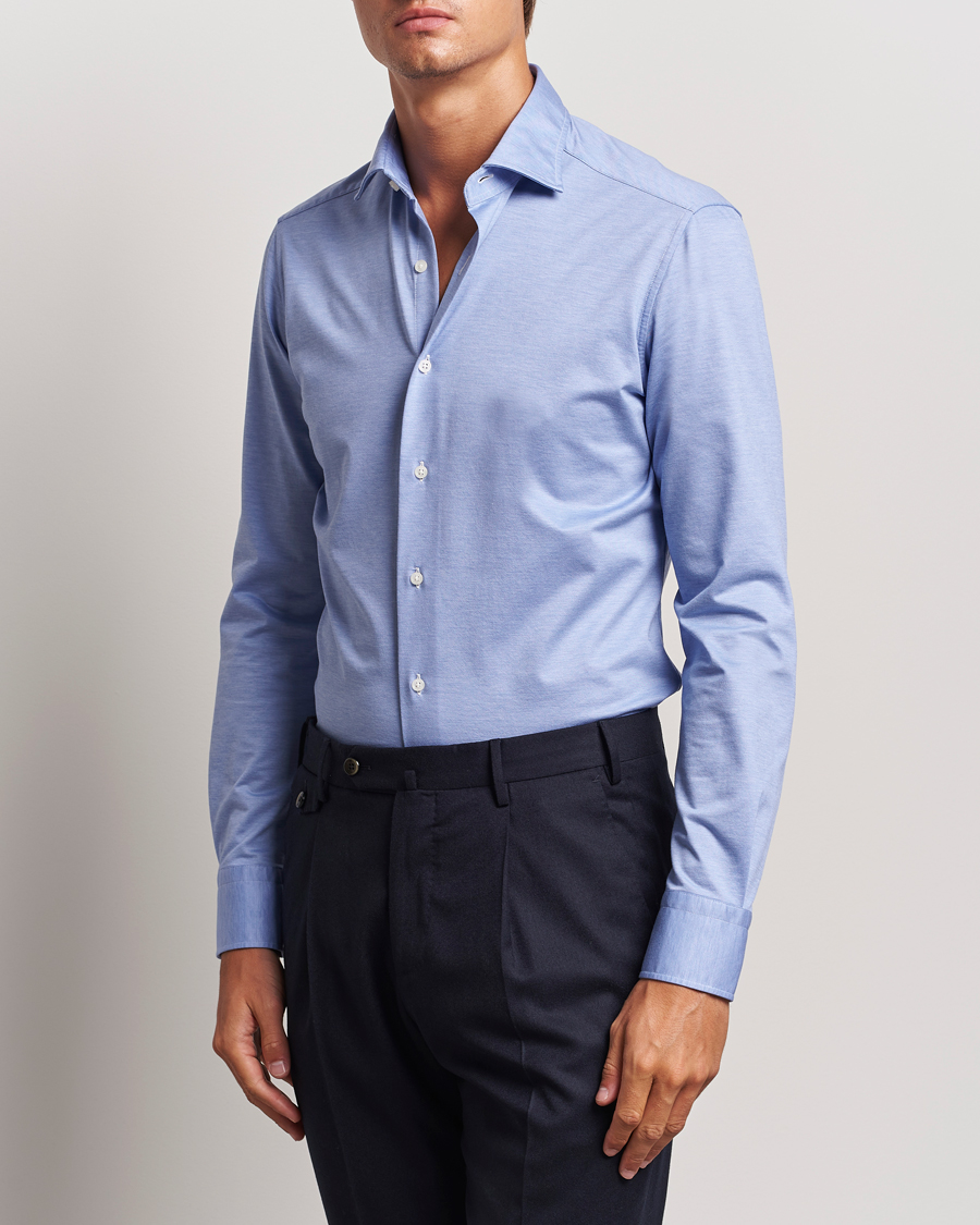 Herren |  | Grigio | Cotton Jersey Shirt Light Blue