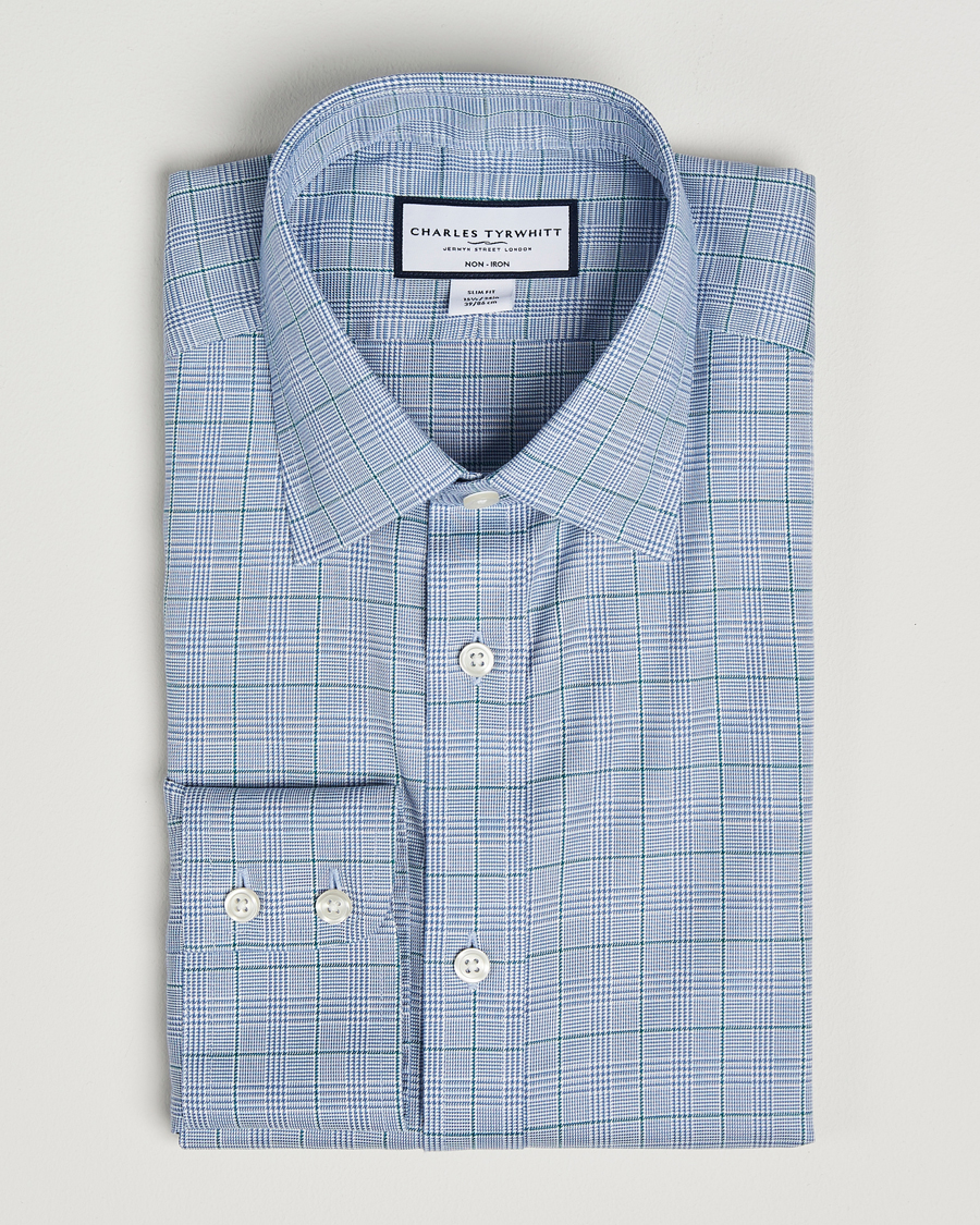 Herren | Hemden | Charles Tyrwhitt | Slim Fit Non Iron Prince of Wales Shirt Indigo Blue