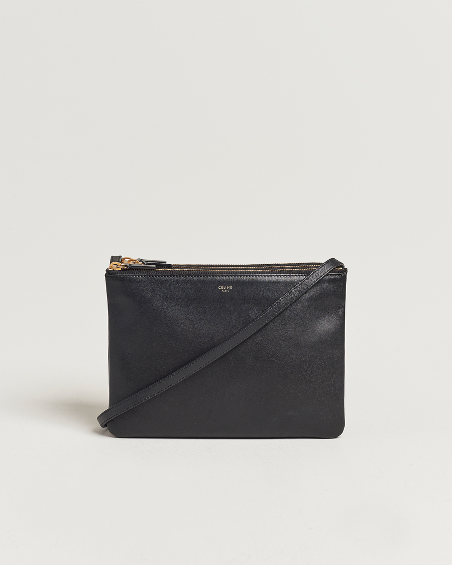 Herren | Celine Pre-Owned Trio Leather Handbag Black | Celine Pre-Owned | Trio Leather Handbag Black