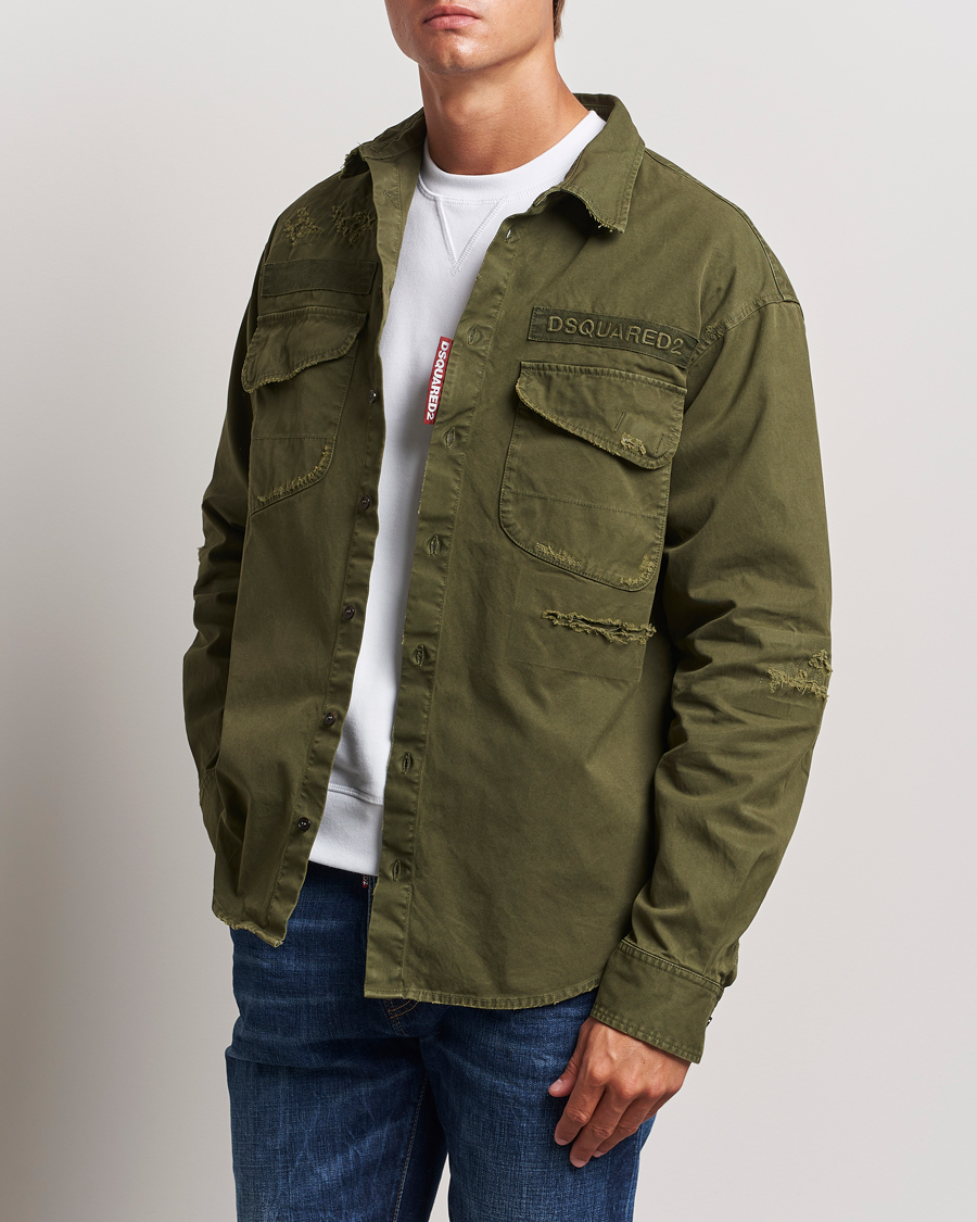 Herren | Dsquared2 | Dsquared2 | Garment Dyed Ranger Shirt Army Green