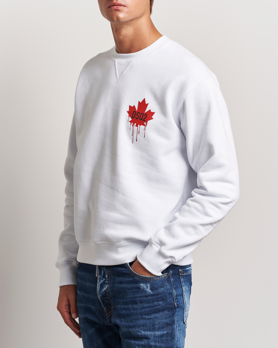 Herren | Dsquared2 | Dsquared2 | Small Leaf Sweatshirt White