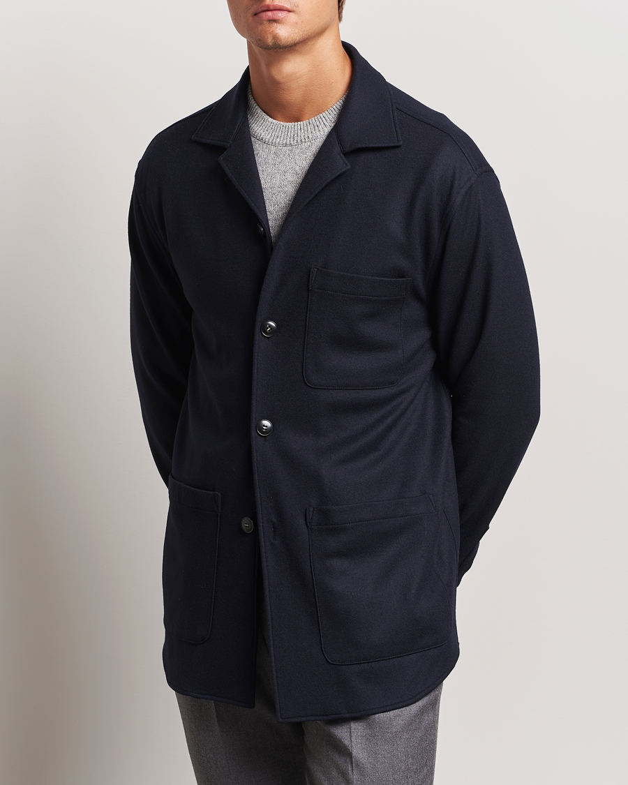 Herren |  | Canali | Wool Shirt Jacket Navy