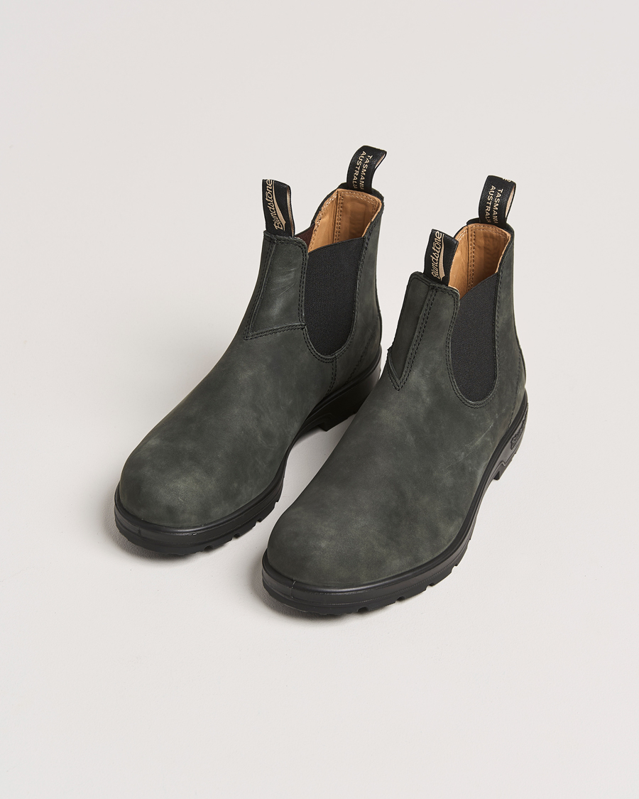 Herren | Schwarze Stiefel | Blundstone | 587 Classic Leather Chelsea Boot Rustic Black