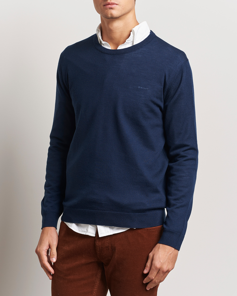 Herren |  | GANT | Extrafine Merino Wool C-Neck Marine