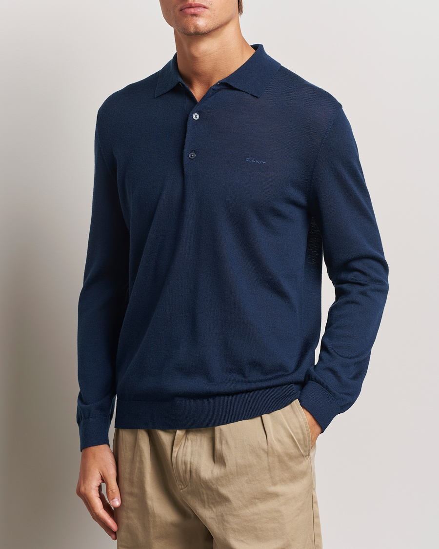 Herren |  | GANT | Extrafine Merino Wool Polo Marine