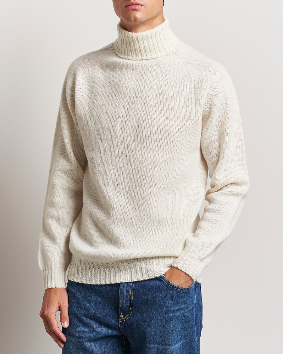 Herren | Rollkragenpullover | Harley Of Scotland | Supersoft Lambswool Rollneck Winter White