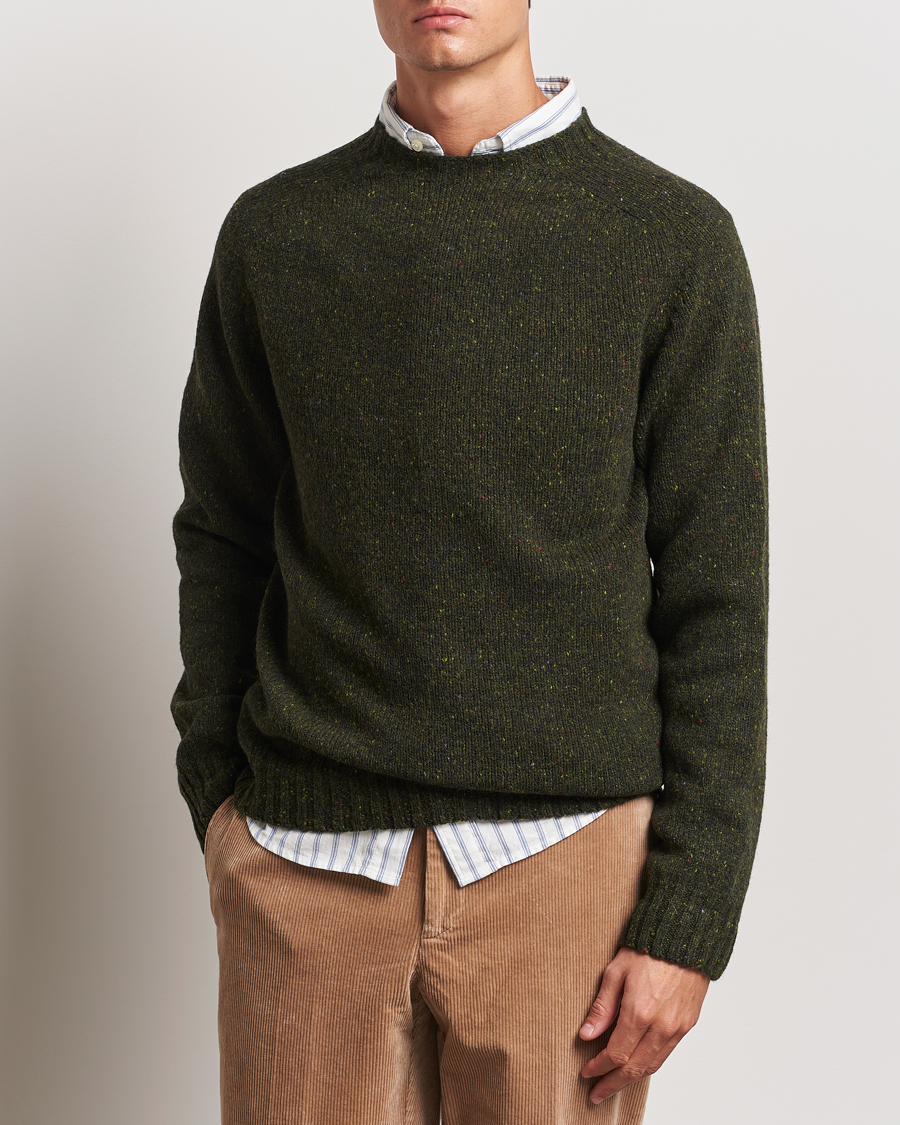 Herren | Harley Of Scotland | Harley Of Scotland | Donegal Wool Crewneck Harris Green