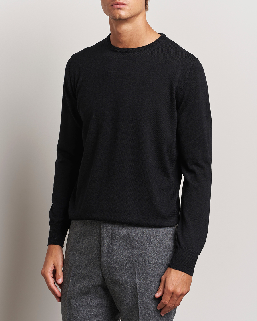 Herren | Kleidung | Morgano | Extra Fine Merino Wool Crewneck Black