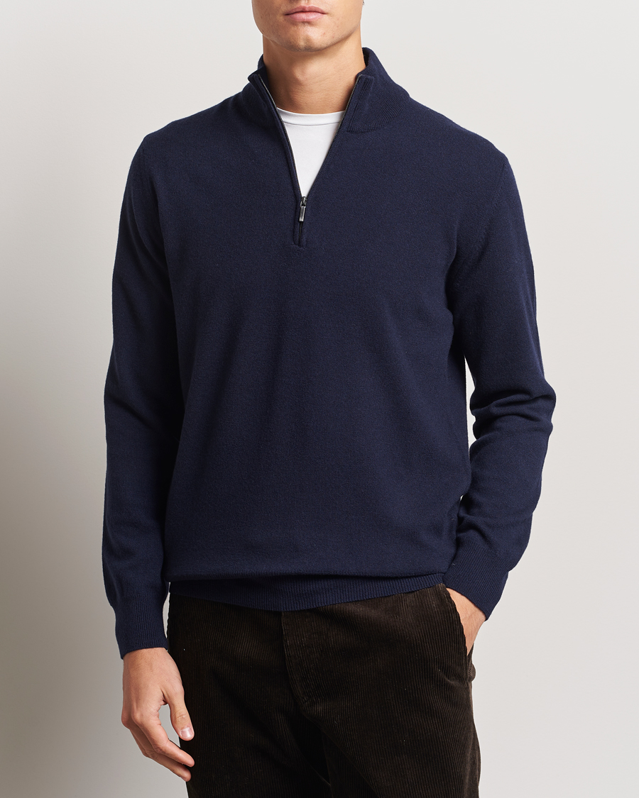 Herren |  | Morgano | Wool/Cashmere Half-Zip Navy