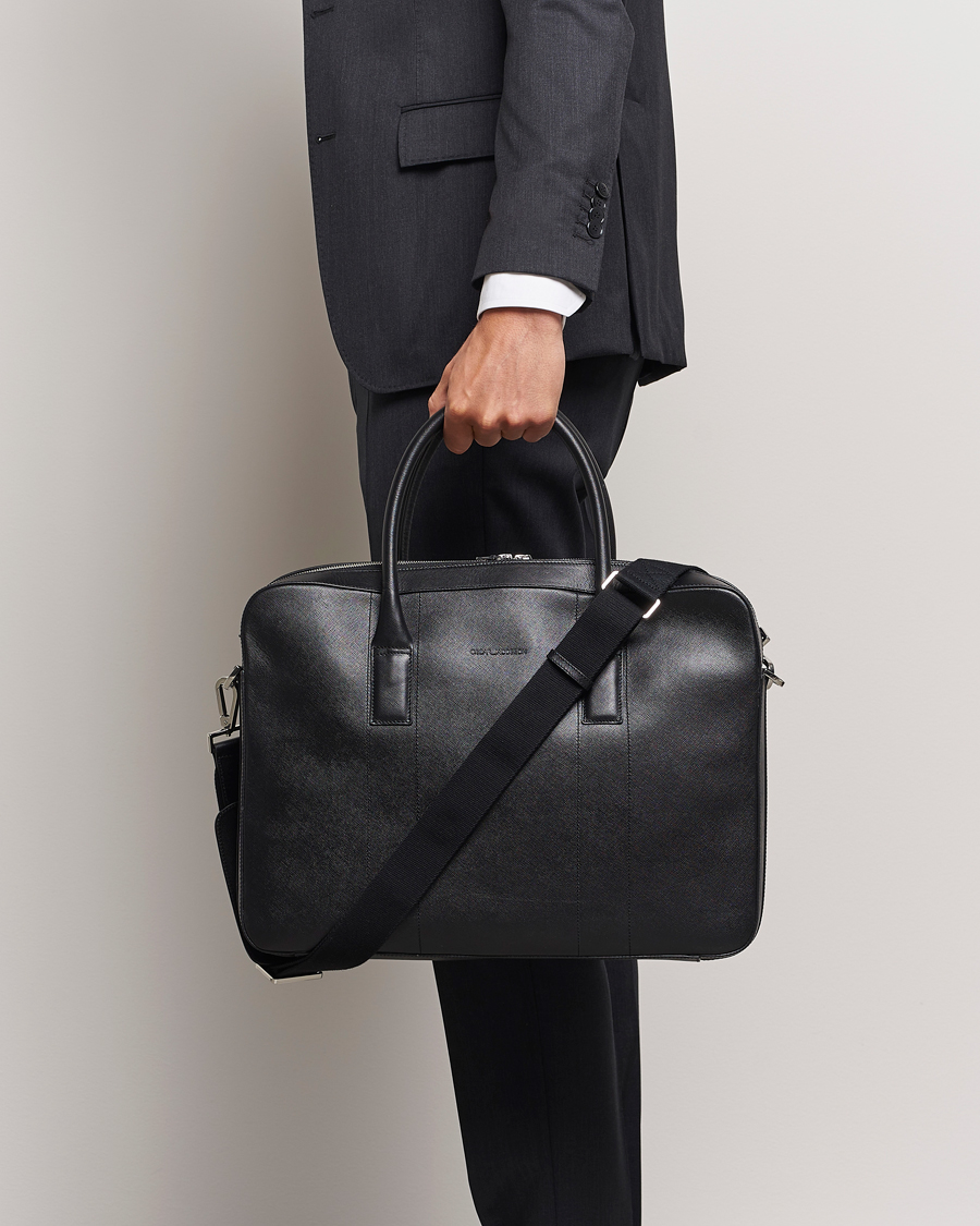 Herren |  | Oscar Jacobson | Leather Briefcase Black