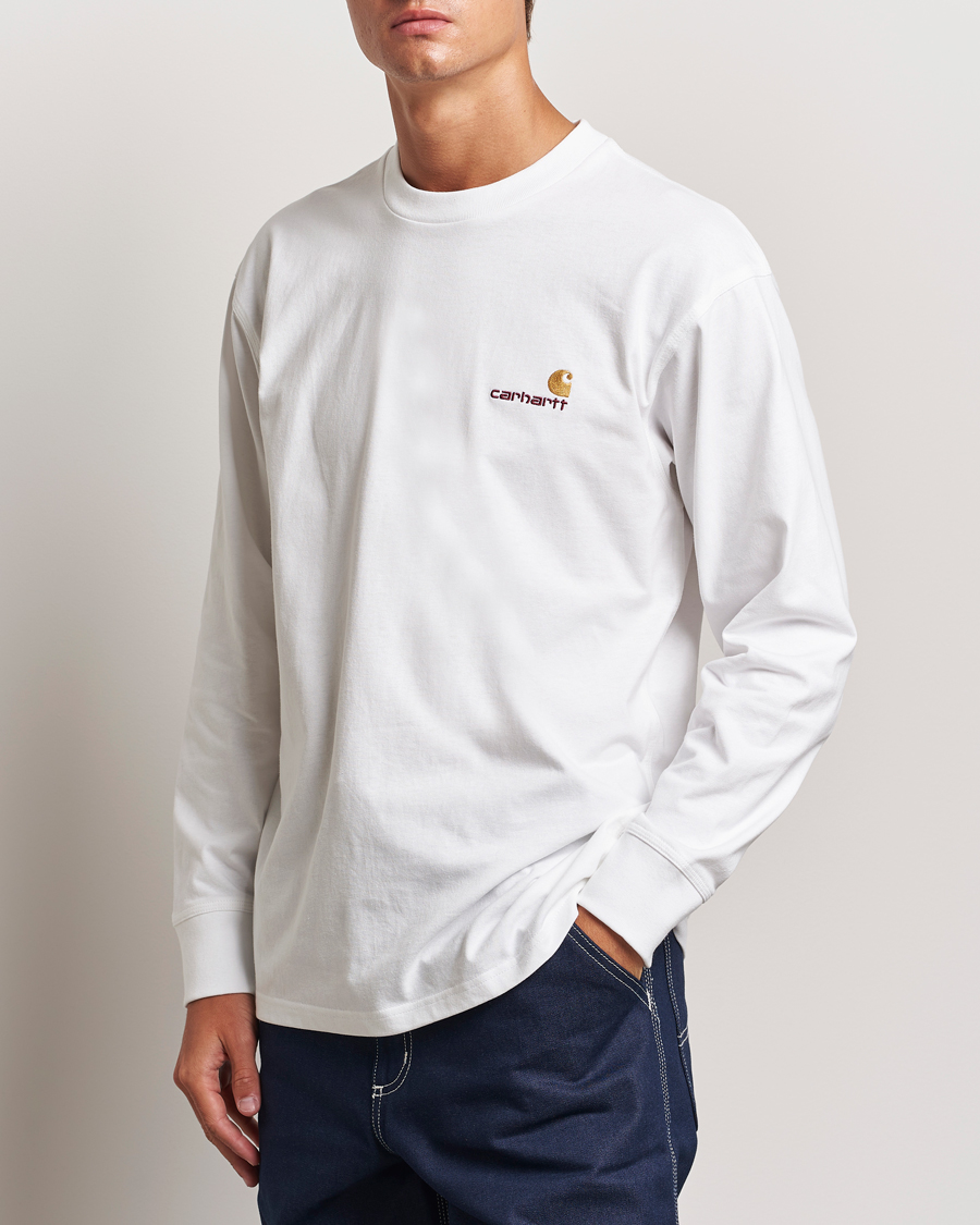 Herren | Langarm T-Shirt | Carhartt WIP | American Script Long Sleeve T-Shirt White