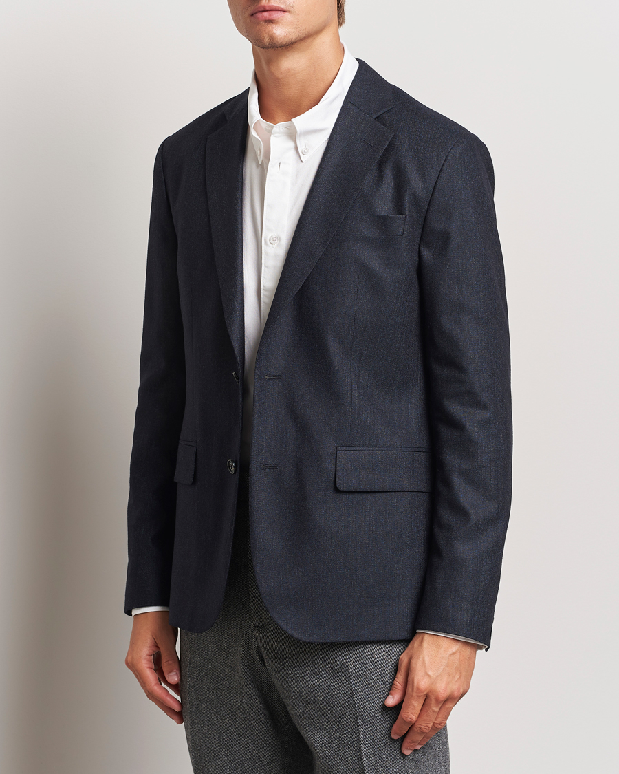 Herren | Business Casual | J.Lindeberg | Elton Unlined Cash Stretch Flannel Blazer Navy