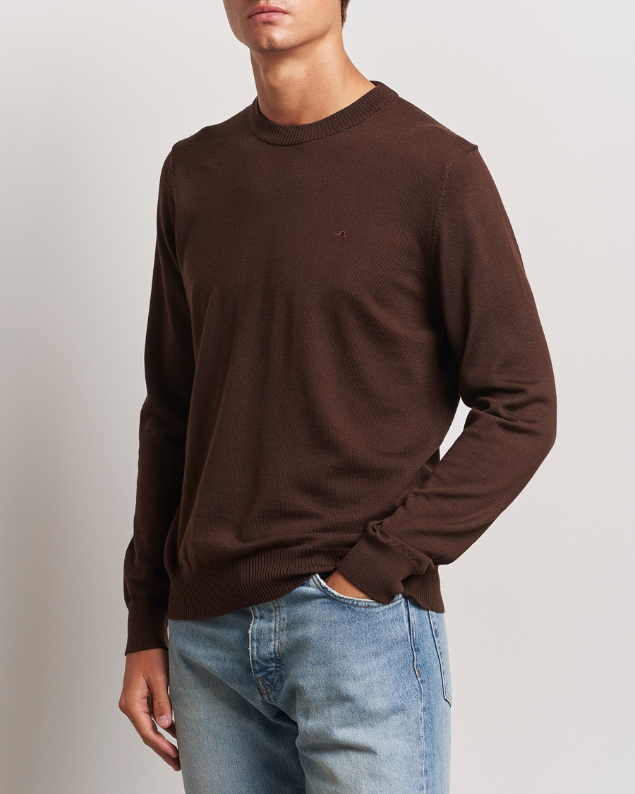 Herren |  | J.Lindeberg | Keane Merino Crew Neck Sweater Bitter Chocolate