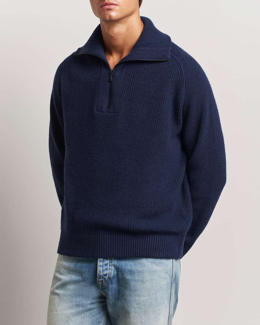 Herren | Business & Beyond - Casual | J.Lindeberg | Wilmer Quarter Zip Knit Navy