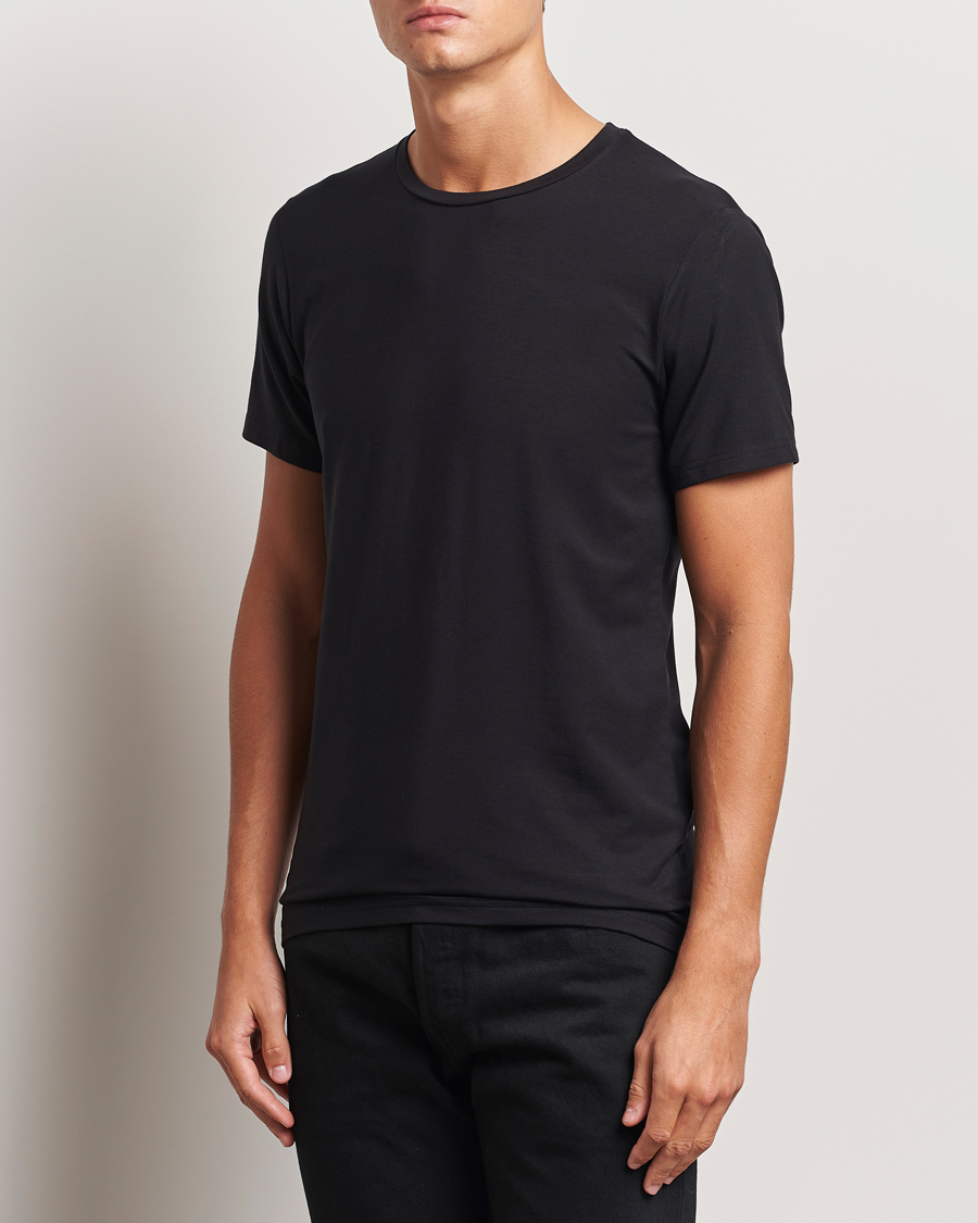 Herren |  | Bread & Boxers | Tencel Crew Neck T-Shirt Black