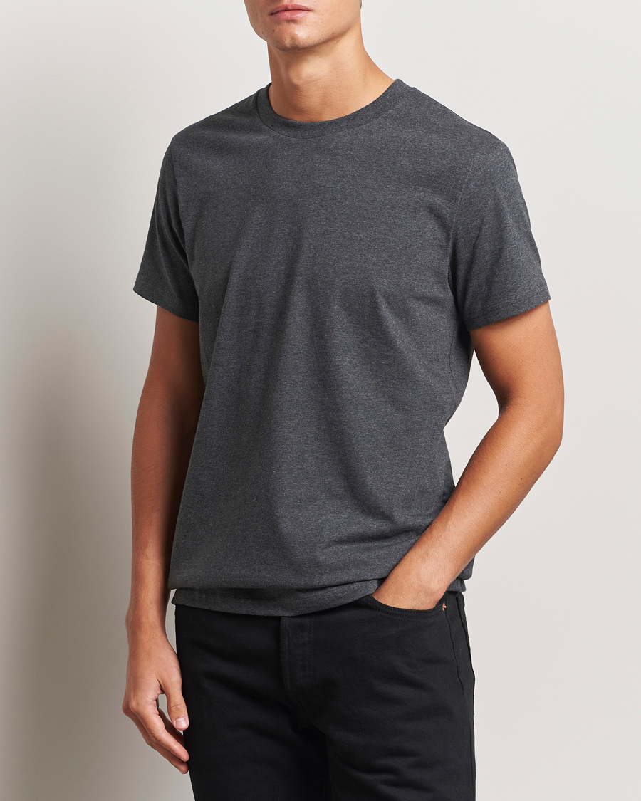 Herren |  | Bread & Boxers | Heavy Cotton Crew Neck T-Shirt Dark Grey Melange