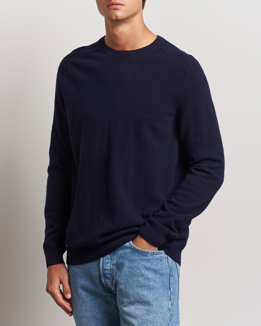 Herren | Strickpullover | KnowledgeCotton Apparel | Lambswool Roundneck Navy