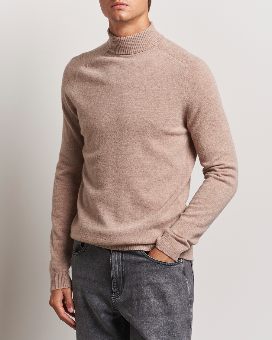 Herren | Pullover | KnowledgeCotton Apparel | Lambswool Rollneck Beige