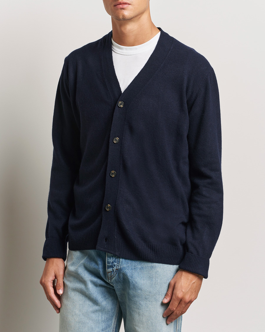 Herren | Pullover | KnowledgeCotton Apparel | Lambswool Cardigan Navy