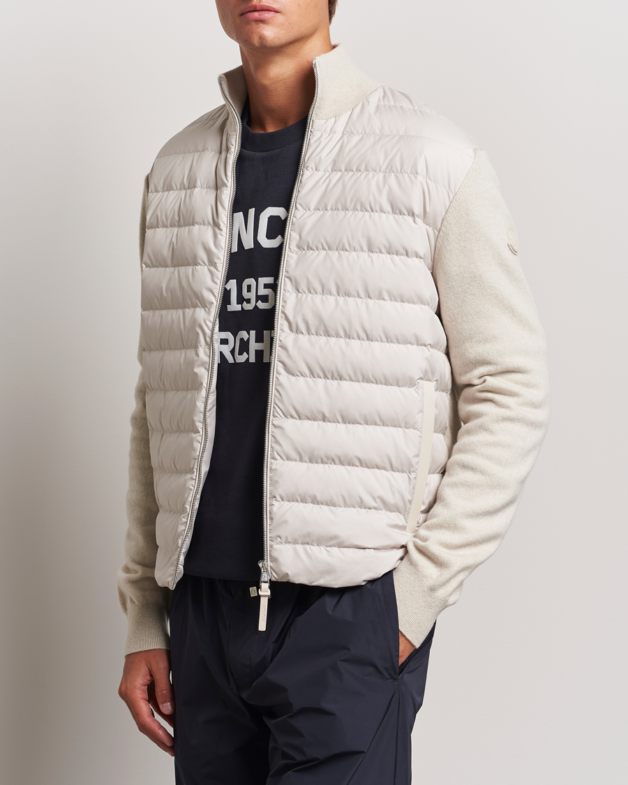 Herren |  | Moncler | Full Zip Padded Cardigan Off White