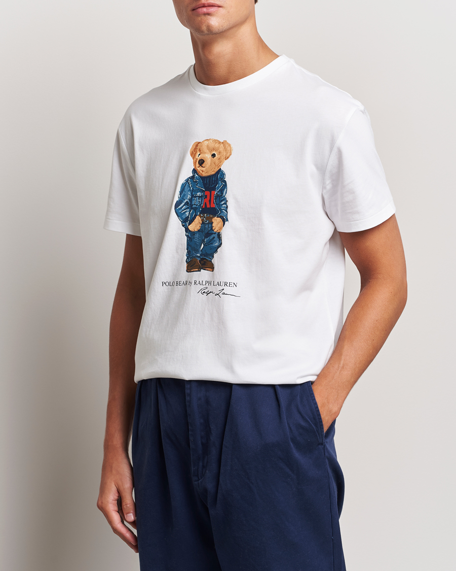 Herren |  | Polo Ralph Lauren | Crew Neck T-Shirt White Denim Bear