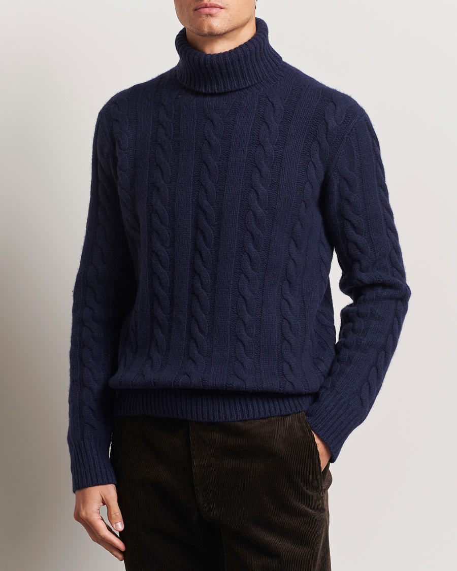 Herren |  | Polo Ralph Lauren | Wool/Cashmere Cable Rollneck Hunter Navy