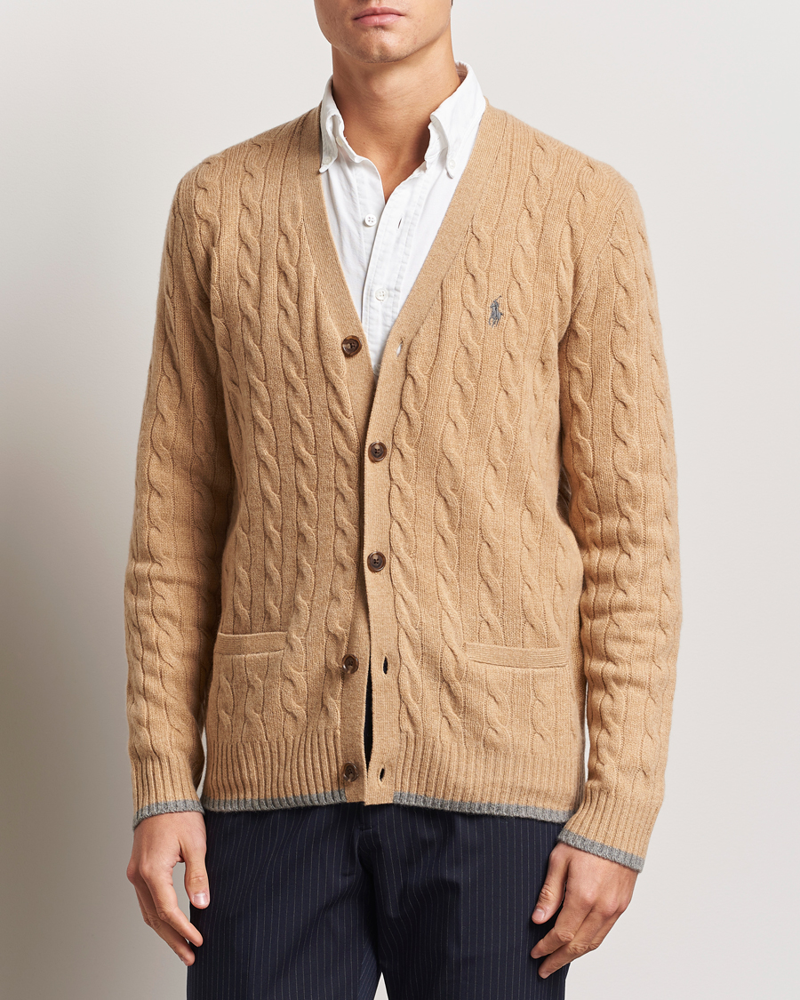 Herren |  | Polo Ralph Lauren | Wool/Cashmere Cable Cardigan Camel Melange