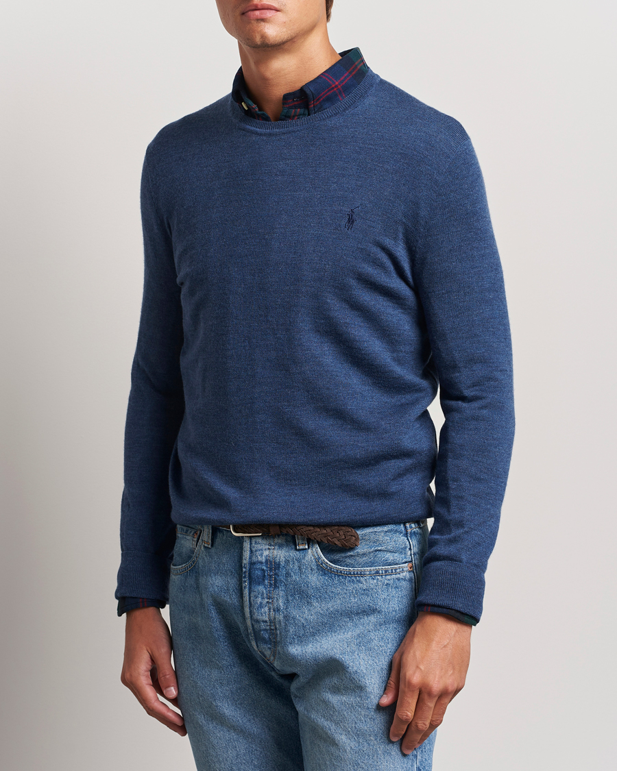 Herren |  | Polo Ralph Lauren | Merino Crew Neck Pullover Rustic Navy Heather