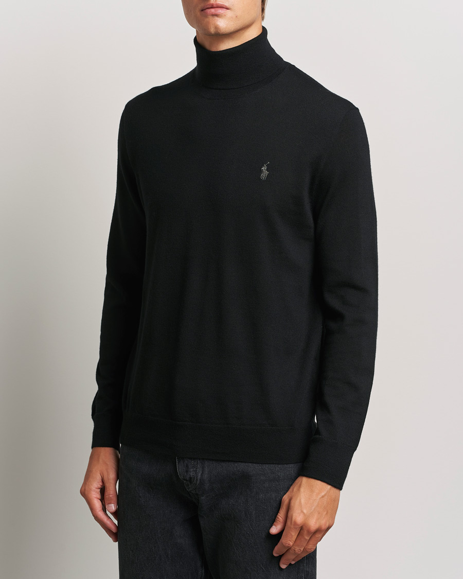 Herren |  | Polo Ralph Lauren | Merino Knitted Rollneck Polo Black