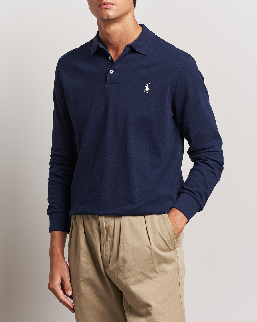 Herren | Poloshirts | Polo Ralph Lauren | Custom Slim Fit Long Sleeve Polo Refined Navy