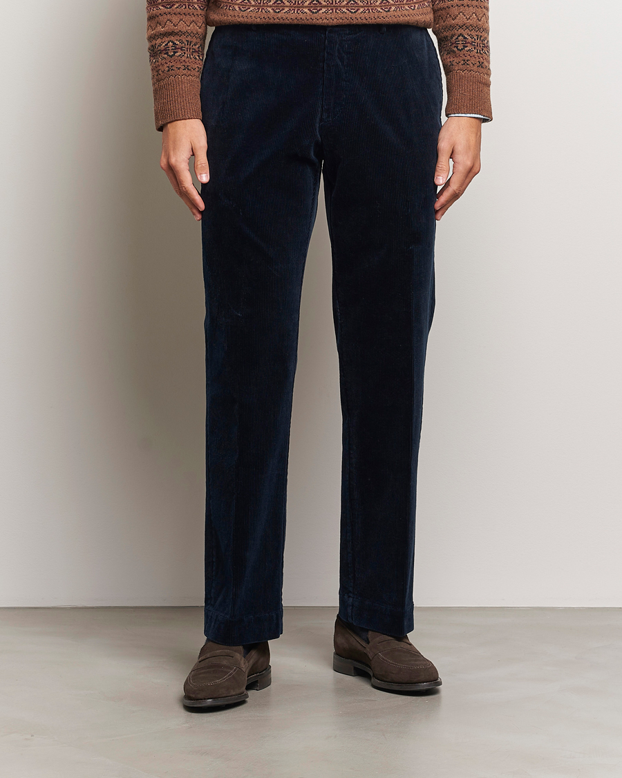 Herren |  | Polo Ralph Lauren | Corduroy Pleated Trousers Aviator Navy