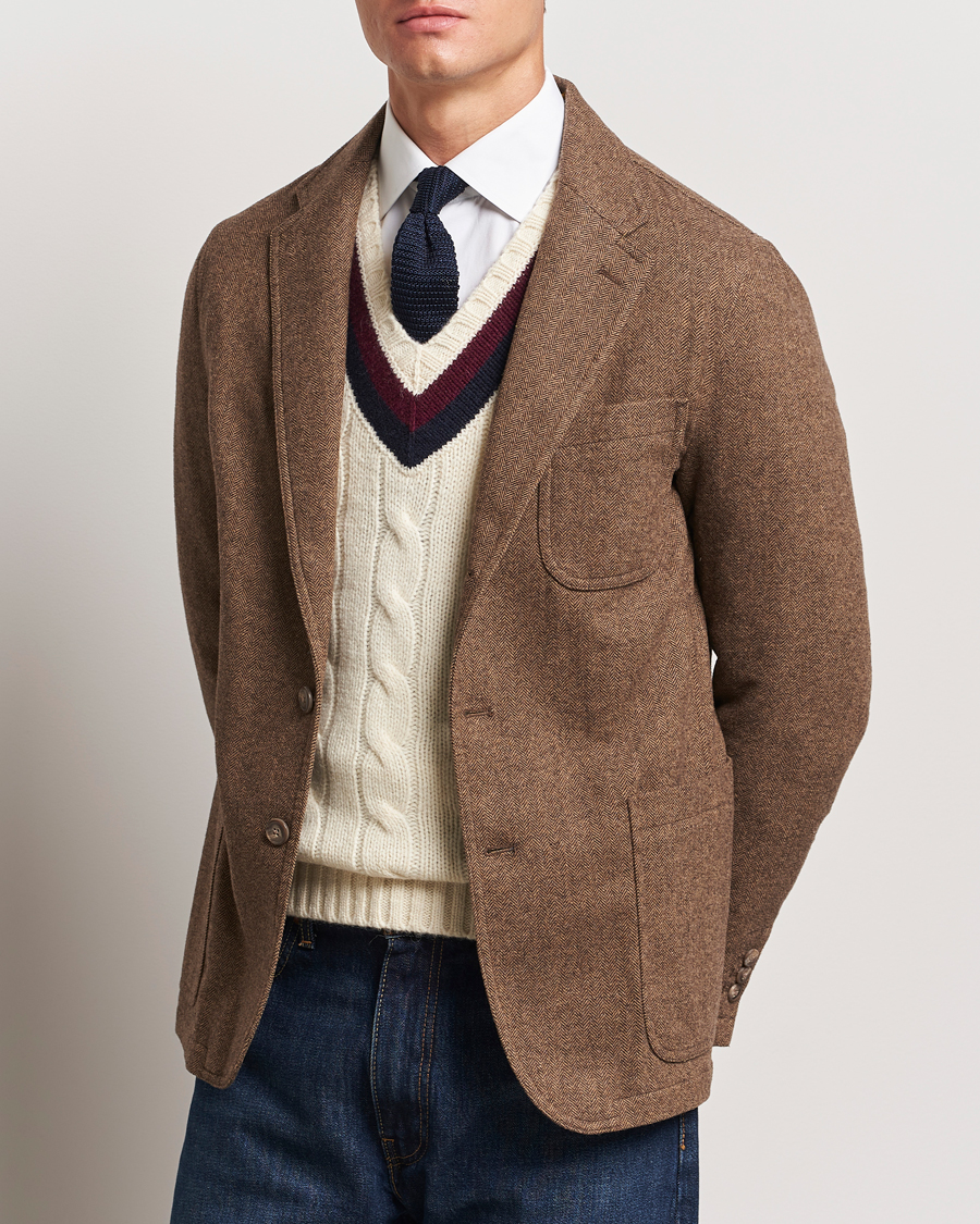 Herren | Smart Casual | Polo Ralph Lauren | Classic Herringbone Sportcoat Brown/Tan