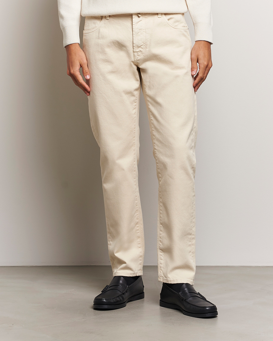 Herren |  | Incotex | 5-Pocket Bull Denim Pants Off White