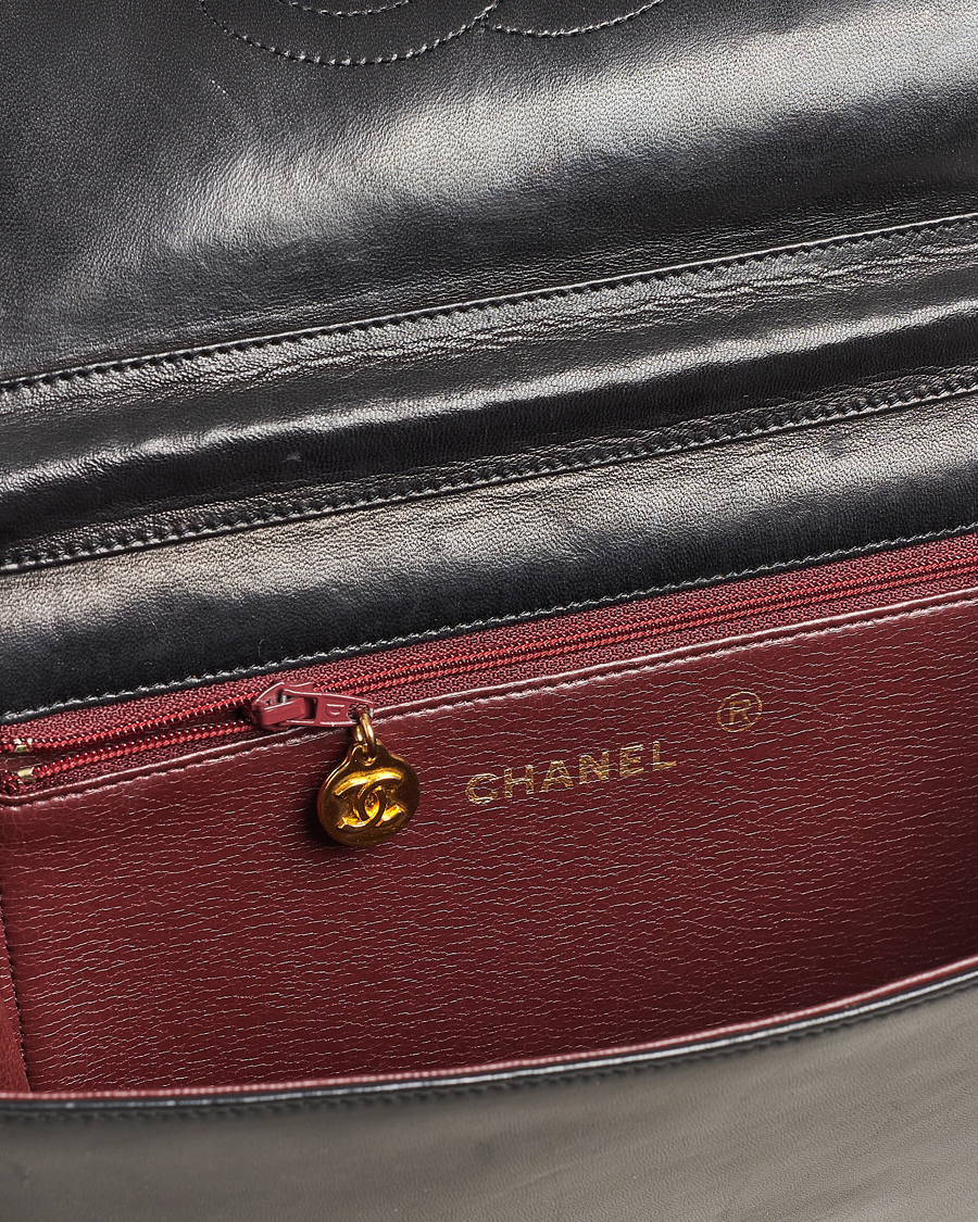 Herren | Chanel Pre-Owned Single Full Flap Bag Black Lambskin | Chanel Pre-Owned | Single Full Flap Bag Black Lambskin