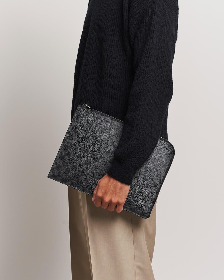 Herren | Pre-Owned & Vintage Bags | Louis Vuitton Pre-Owned | Poche Joule GM Clutch Bag Damier Graphite 