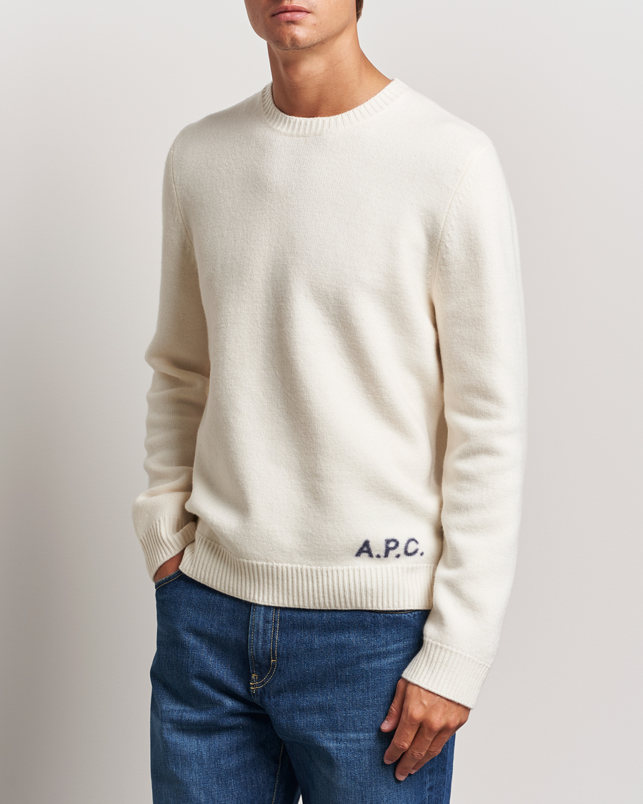 Herren | Strickpullover | A.P.C. | Edward Merino Wool Sweater Ecru