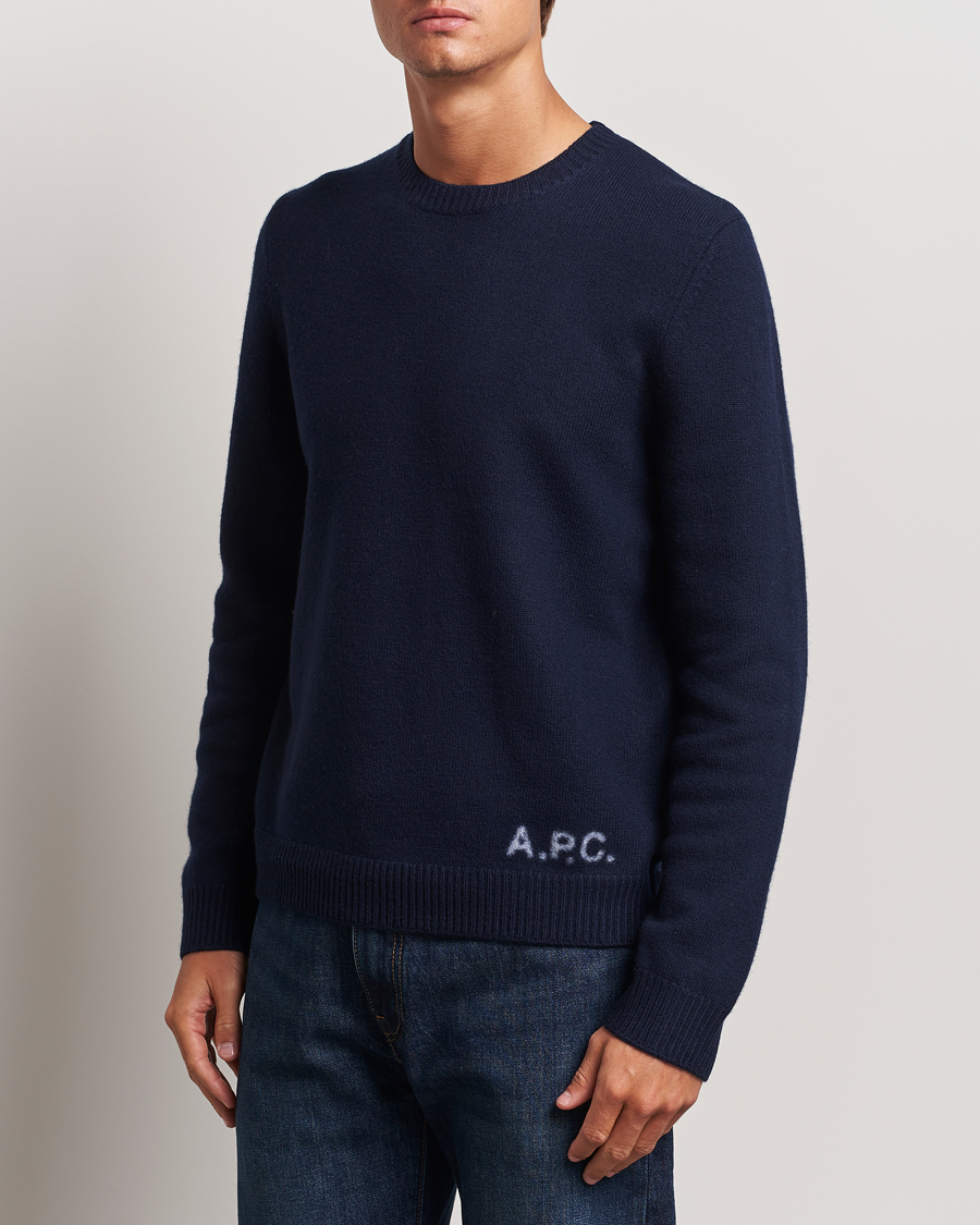 Herren | Strickpullover | A.P.C. | Edward Merino Wool Sweater Dark Navy