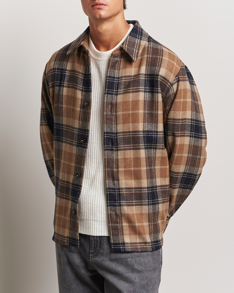 Herren |  | A.P.C. | Bobby Wool Checked Overshirt Beige Check