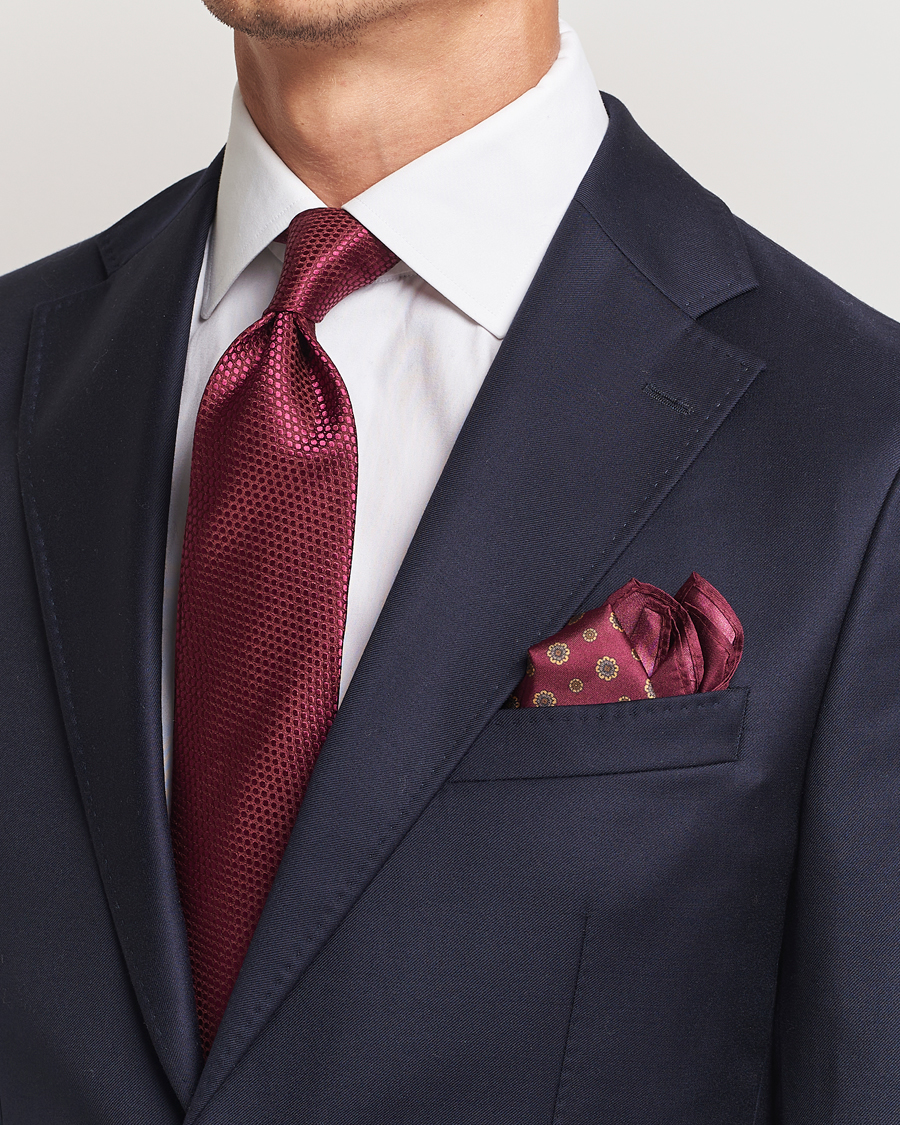 Herren |  | Amanda Christensen | Box Set Silk 8 cm Tie And Pocket Square Bordeaux