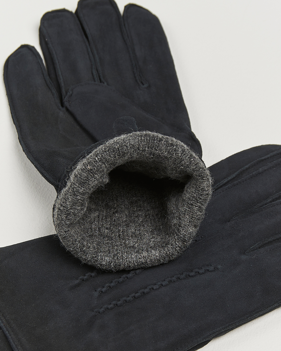 Herren |  | Amanda Christensen | Lined Suede Gloves Black