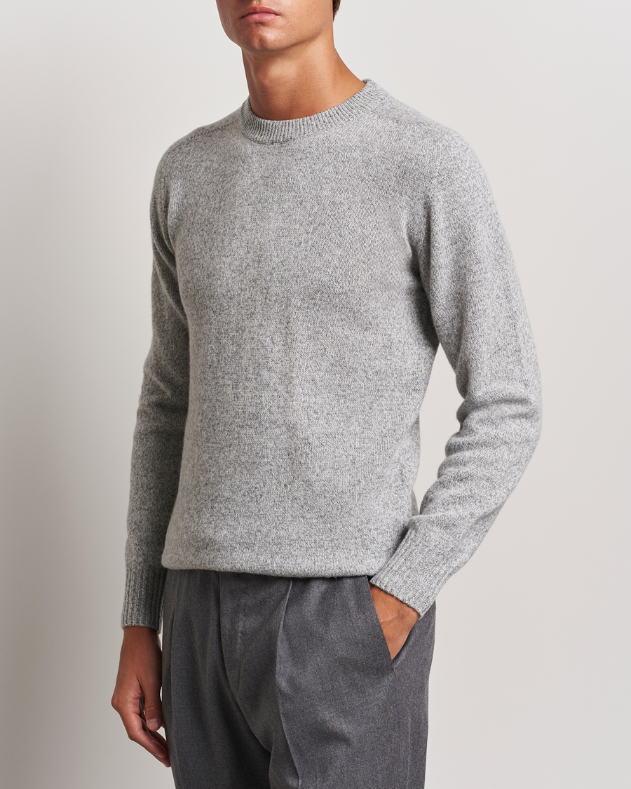 Herren | Italian Department | Altea | Wool/Cashmere Crew Neck Pullover Grey Melange