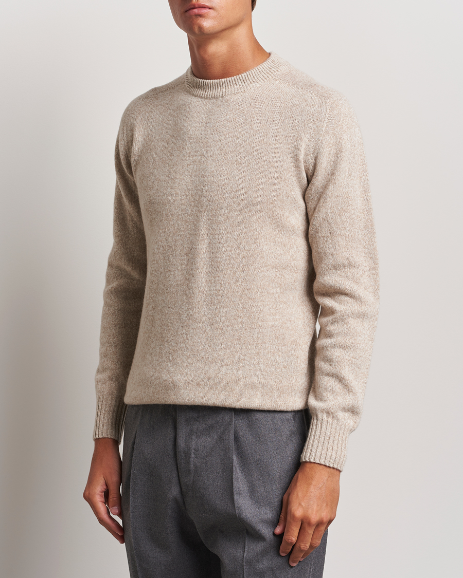 Herren | Pullover | Altea | Wool/Cashmere Crew Neck Pullover Beige Melange