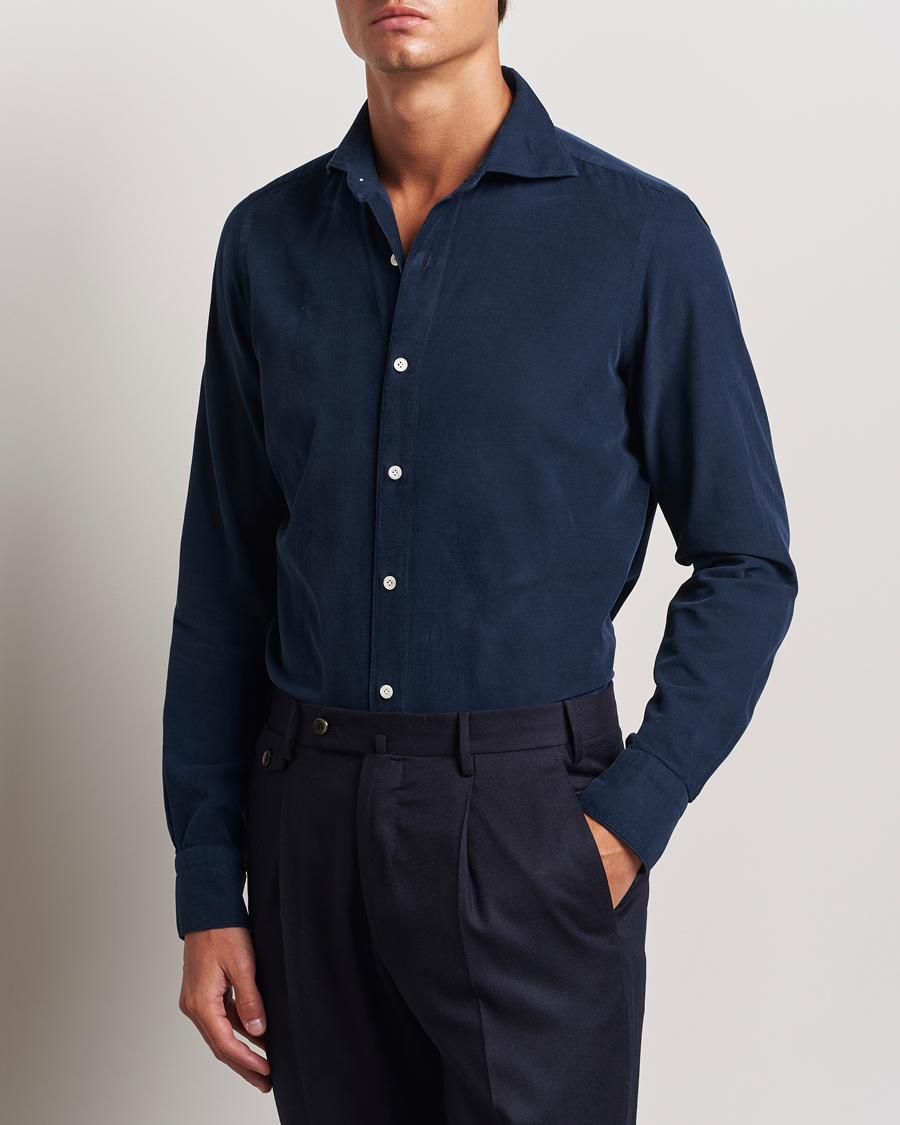 Herren |  | Finamore Napoli | Gaeta Corduroy Shirt Navy