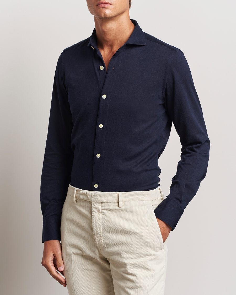 Herren |  | Finamore Napoli | Cotton/Cashmere Jersey Shirt Navy