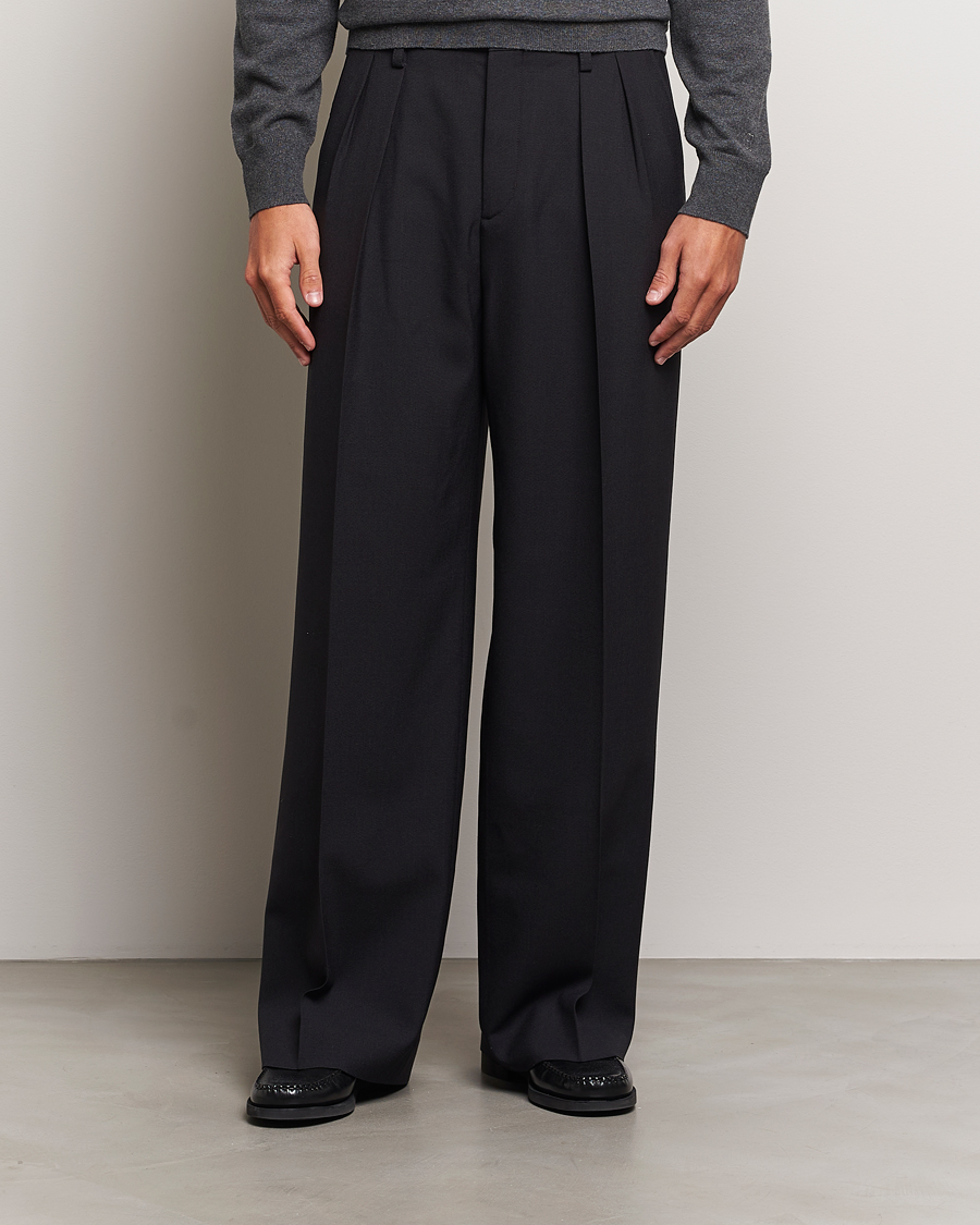 Herren |  | Filippa K | Wide Wool Trousers Black