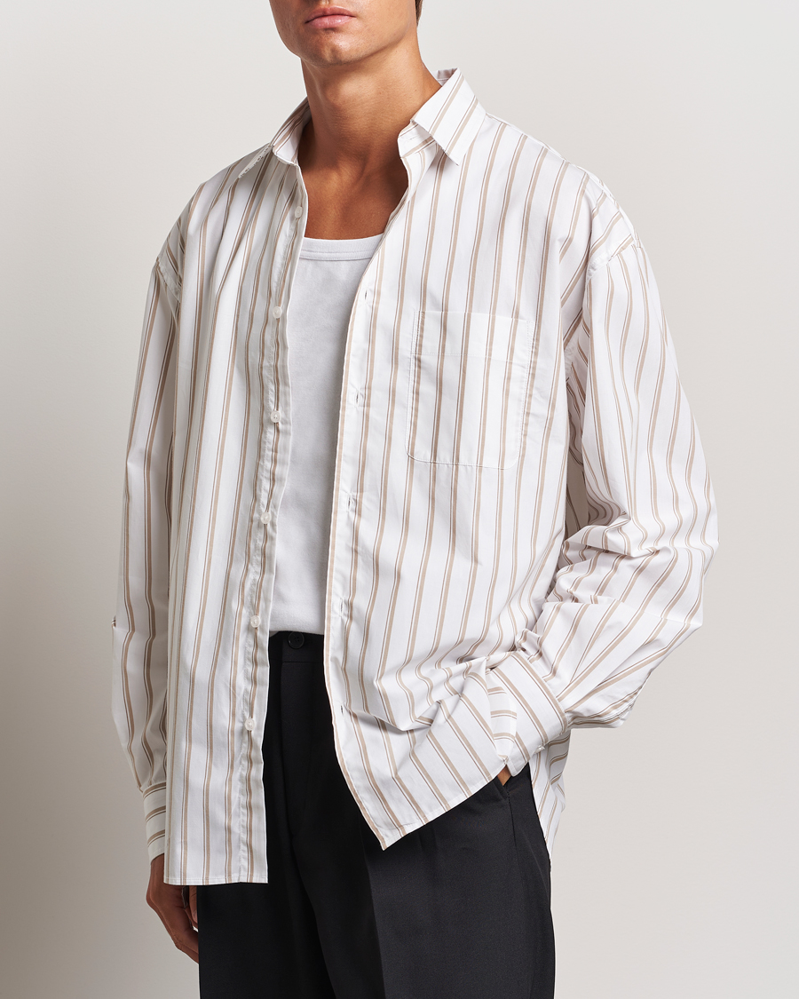 Herren | Freizeithemden | Filippa K | Classic Relaxed Striped Shirt Light Brown/Canvas Beige